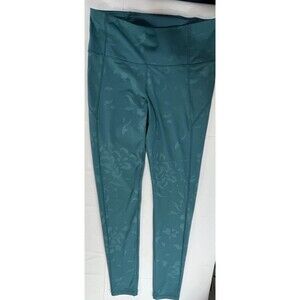 Under Armour Womens Heat Gear Green with Design Athletic Casual Leggings Size M